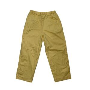 Y2K Coldwater Creek yellow high waist elastic pleated cropped pants xs small